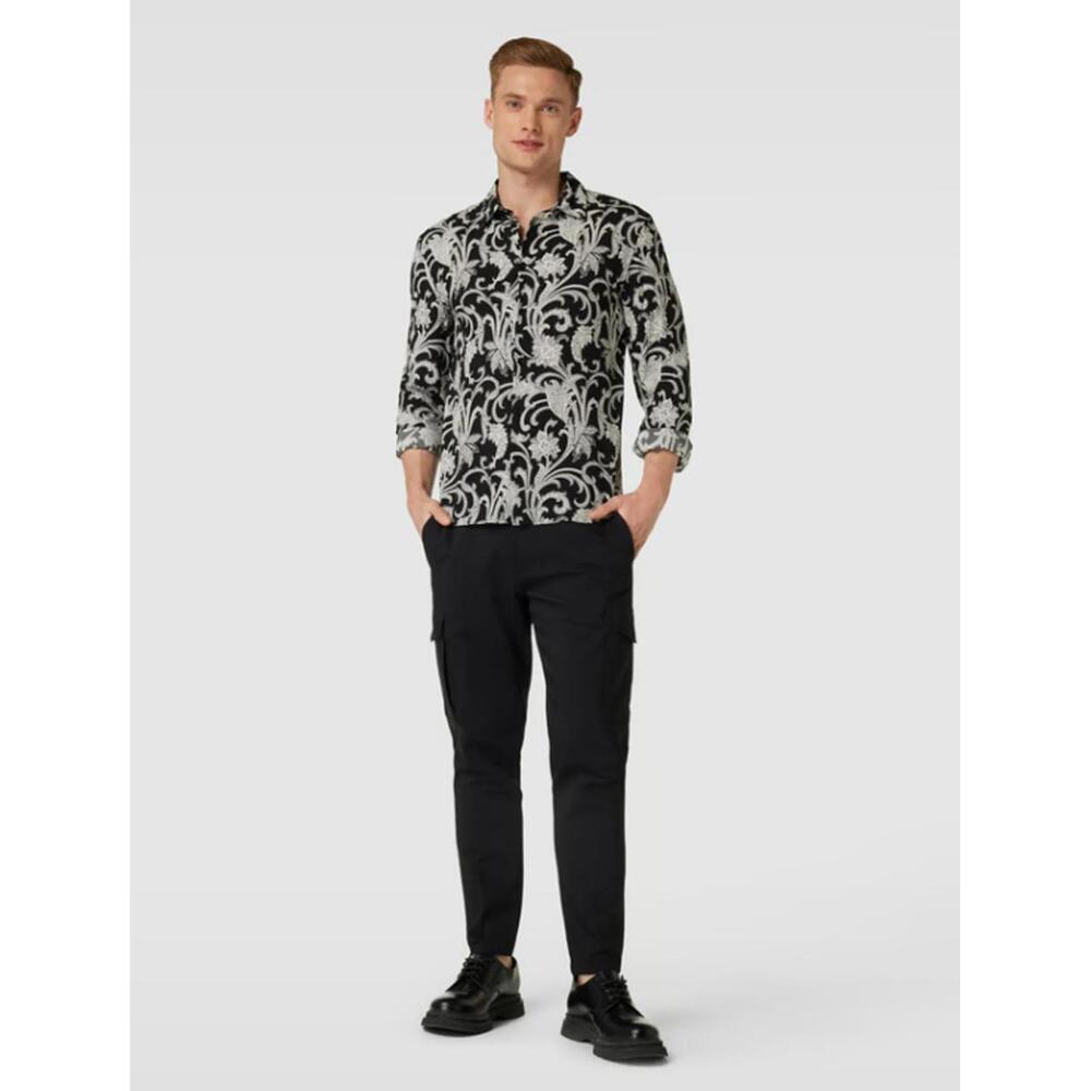 The Kooples Slim Fit Viscose Button Down Shirt Black Men’s Medium NWT